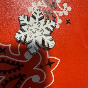 White Snowflake Brooch Hat Pin #11